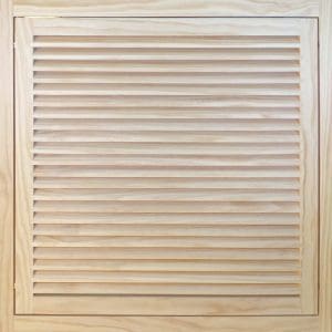 Front Perspective Representation of 25x25 Wood Return Air Filter Grille.