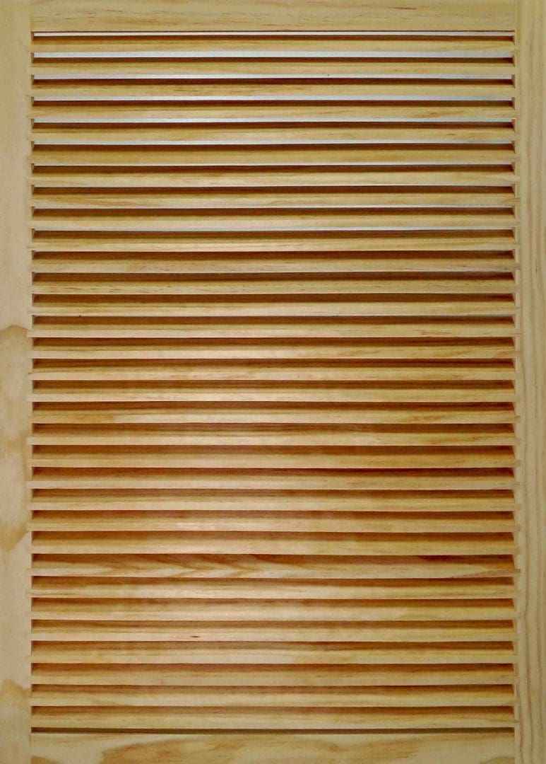 Front Perspective Representation of 28x34 Wood Return Air Grille.
