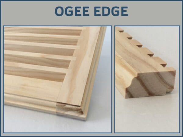 A picture of the ogee edge on a wooden board.