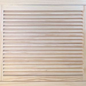 Front Perspective Representation of 24x22 Wood Return Air Filter Grille.