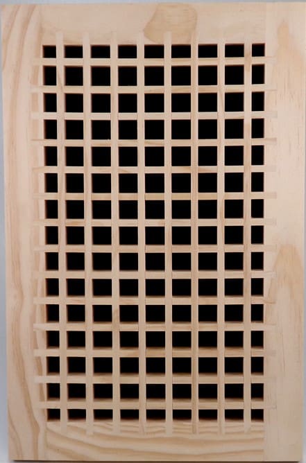 Front perspective representation of the 14x20 Wood Return Egg Crate Grille