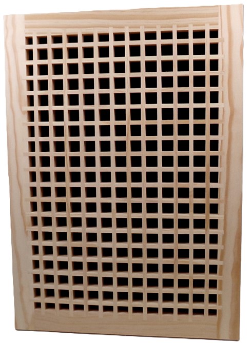 Front Perspective of the 14x20 Wood Return Egg Crate Grille