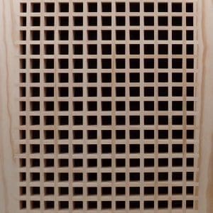 Front Perspective of the 14x20 Wood Return Egg Crate Grille.