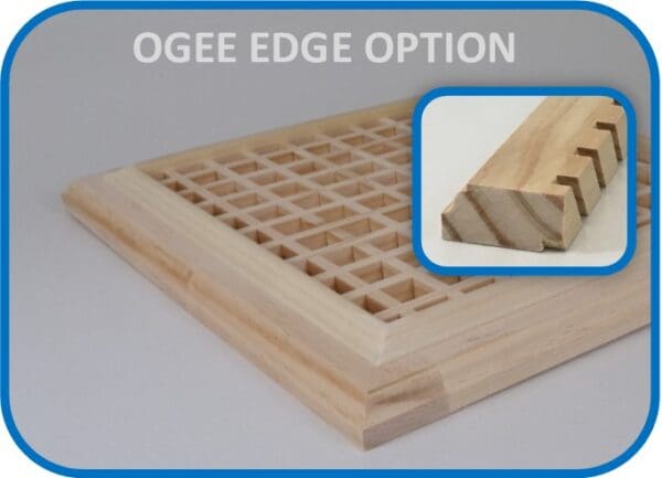 Detail of Wood Return Egg Crate Grille with Ogee Edge Option