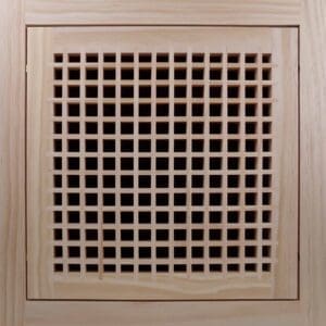 Front Perspective view of 14x14 Wood Return Egg Crate Filter Grille.