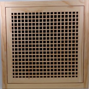 Front Perspective Representation of 14x14 Wood Return Egg Crate Filter Grille