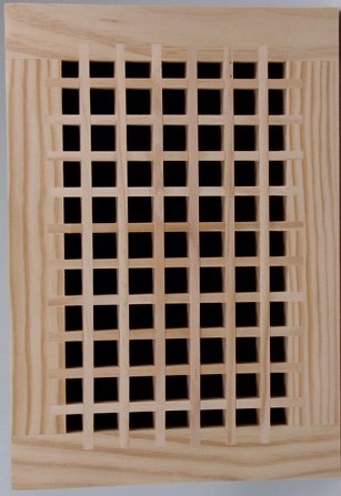 Front Perspective Representation 08x08 Wood Return Egg Crate Grille