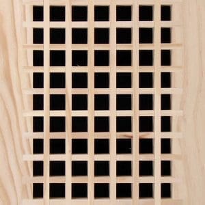 Front Perspective Representation 08x16 Wood Return Egg Crate Grille.