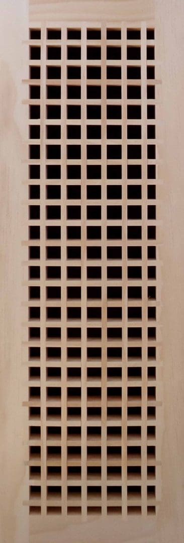 Front Perspective Representation 08x36 Wood Return Egg Crate Grille.
