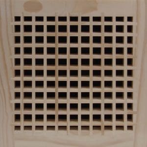 Front Perspective Representation 10x10 Wood Return Egg Crate Grille.