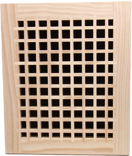 Front Perspective of the 10x12 Wood Return Egg Crate Grille