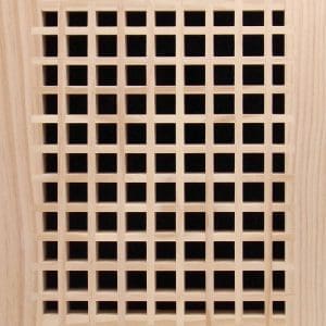 Front Perspective Representation 10x14 Wood Return Egg Crate Grille.