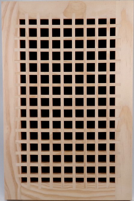 Front Perspective Representation 10x32 Wood Return Egg Crate Grille