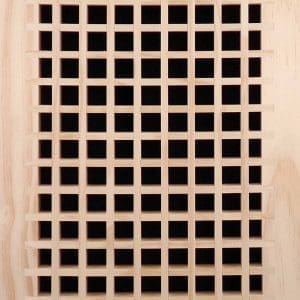 Front Perspective Representation 10x16 Wood Return Egg Crate Grille.