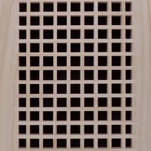 Front Perspective Representation 10x20 Wood Return Egg Crate Grille.