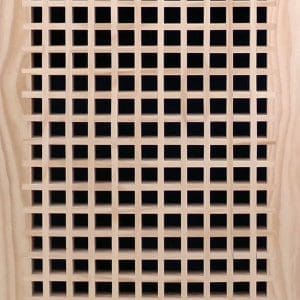 Front Perspective Representation 10x24 Wood Return Egg Crate Grille.