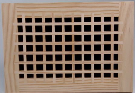 Front Perspective Representation 12x10 Wood Return Egg Crate Grille