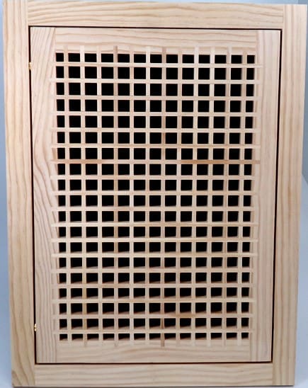 Front Perspective Representation of 14x36 Wood Return Egg Crate Filter Grille