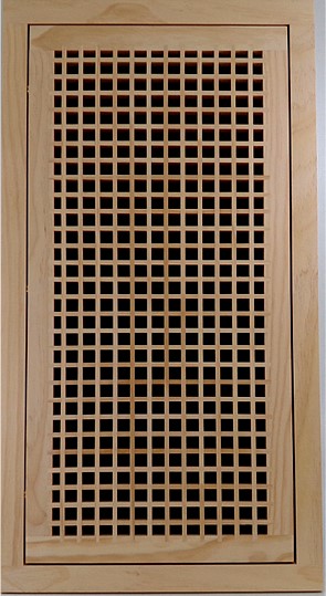 Front Perspective Representation of 14x30 Wood Return Egg Crate Filter Grille