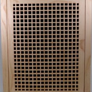 Front Perspective Representation of 19x22 Wood Return Egg Crate Filter Grille