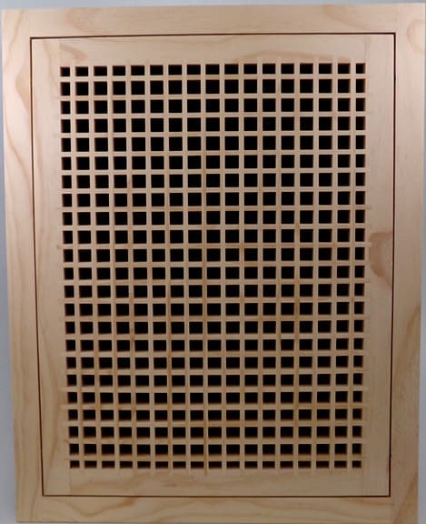 Front Perspective view of 18x24 Wood Return Egg Crate Filter Grille