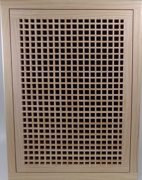 Front Perspective Representation of 19x27 Wood Return Egg Crate Filter Grille