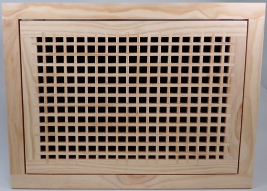 Front Perspective Representation of 16x12 Wood Return Egg Crate Filter Grille