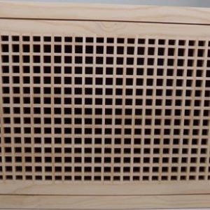 Front Perspective Representation of 20x16 Wood Return Egg Crate Filter Grille