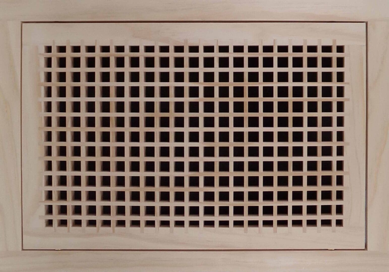 Front Perspective Representation of 22x14 Wood Return Egg Crate Filter Grille.
