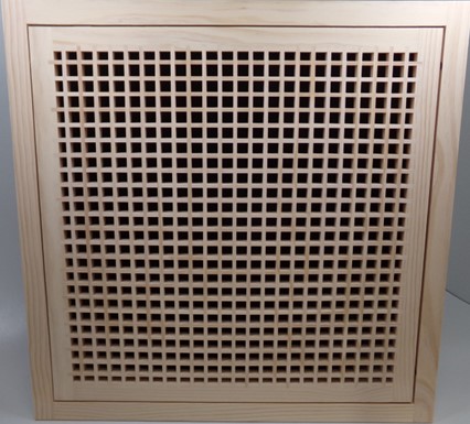 Front Perspective view of 25x25 Wood Return Egg Crate Filter Grille