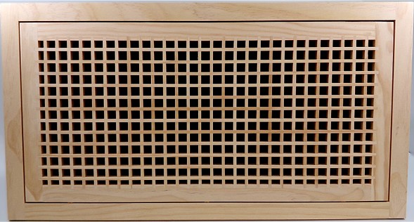 Front Perspective view of 30x14 Wood Return Egg Crate Filter Grille