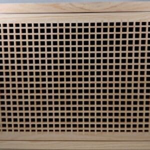 Front Perspective Representation of 30x10 Wood Return Egg Crate Filter Grille