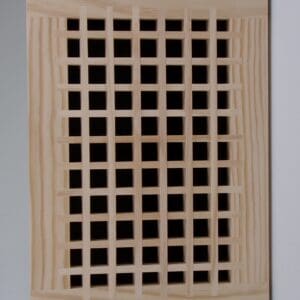 Front Perspective Representation of 08x14 Wood Return Egg Crate Grille