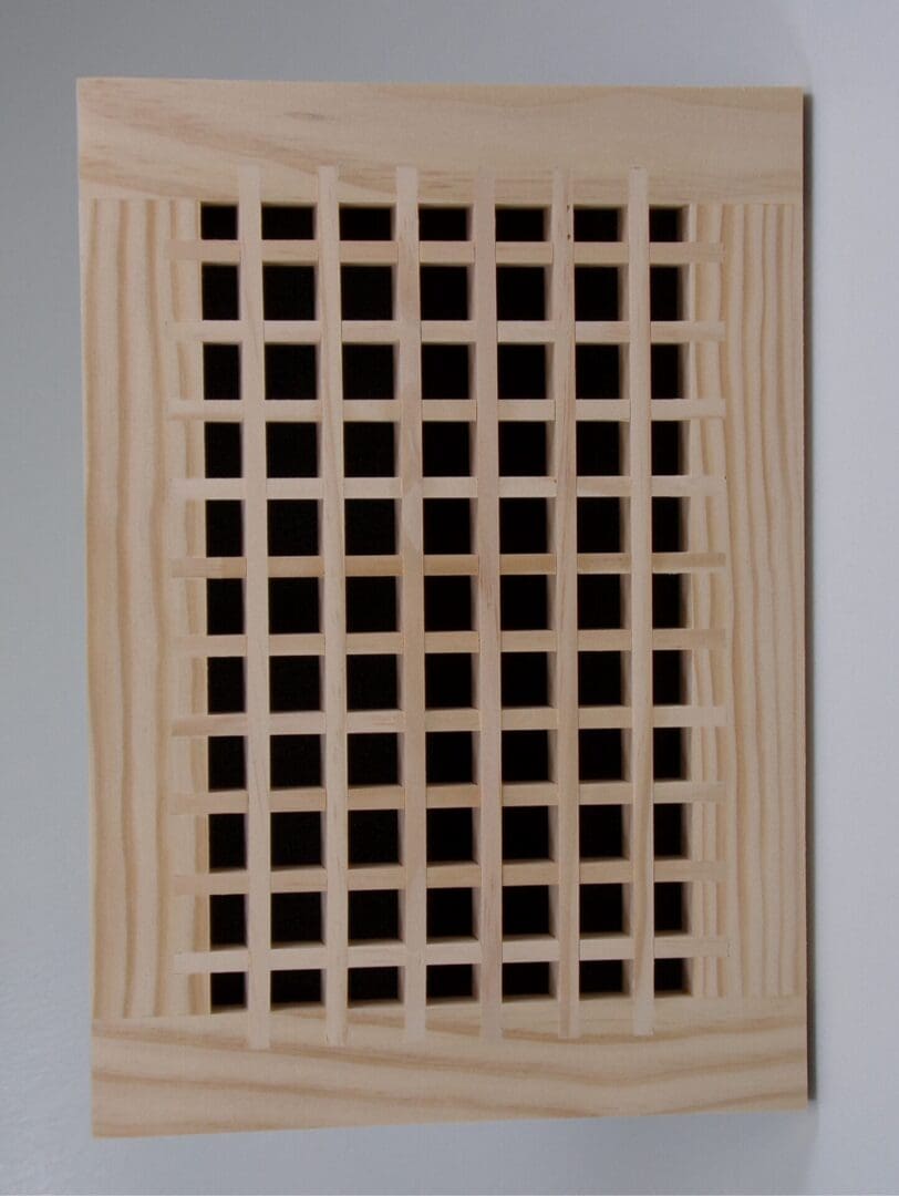 Front Perspective Representation of 08x14 Wood Return Egg Crate Grille