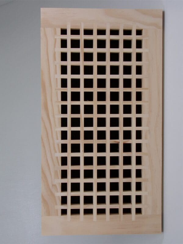 Front Perspective Representation of 08x18 Wood Return Egg Crate Grille