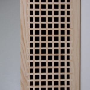 Front Perspective Representation of 08x20 Wood Return Egg Crate Grille