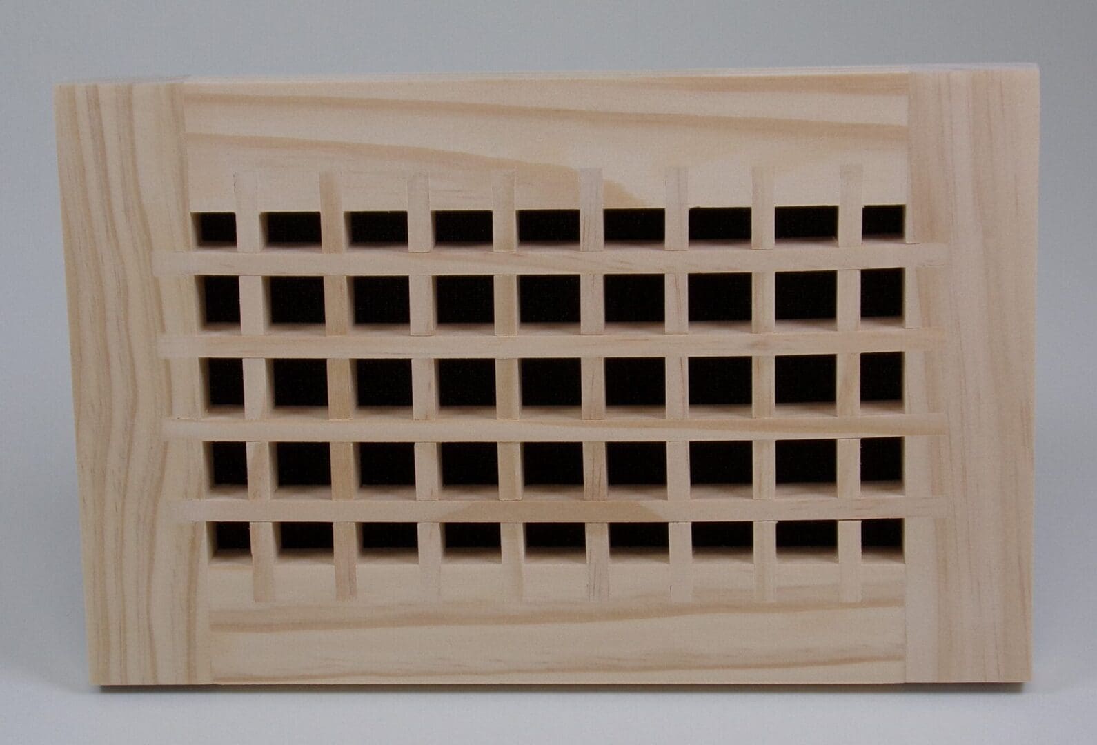 Front Perspective Representation of 10x08 Wood Return Egg Crate Grille