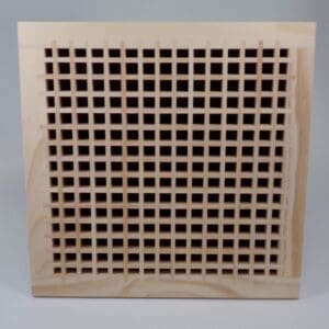 Front Perspective Representation of 10x10 Wood Return Egg Crate Grille