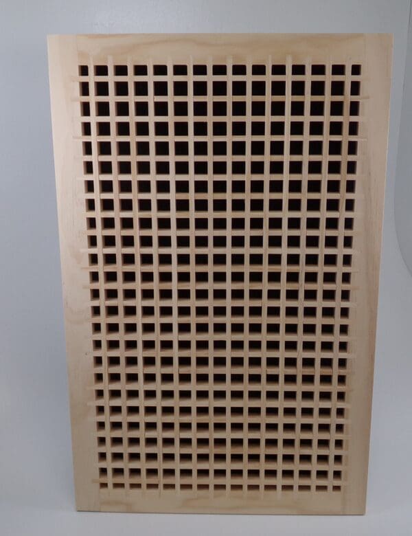 Front Perspective Representation of 08x25 Wood Return Egg Crate Grille