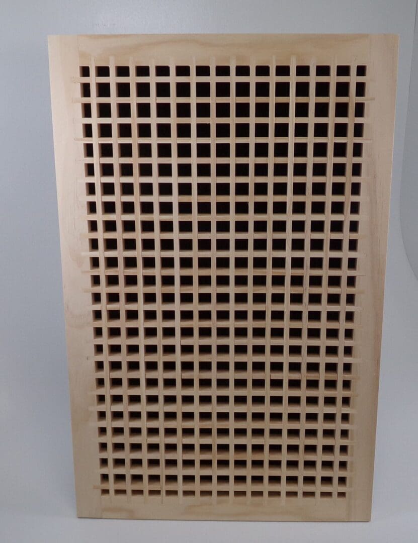 Front Perspective Representation of 08x25 Wood Return Egg Crate Grille