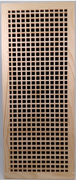 Front Perspective Representation 14x36 Wood Return Egg Crate Grille