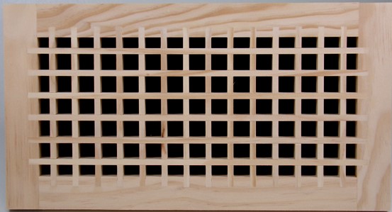 Front Perspective of the 16x08 Wood Return Egg Crate Grille