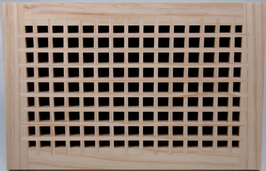 Front Perspective Representation 16x12 Wood Return Egg Crate Grille