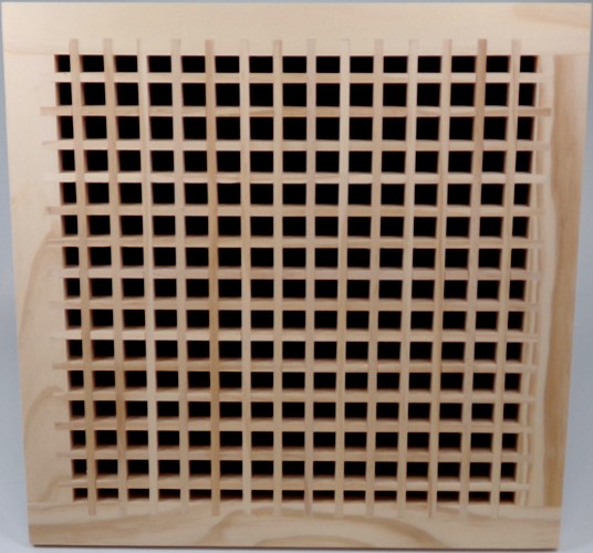 Front Perspective of the 16x16 Wood Return Egg Crate Grille