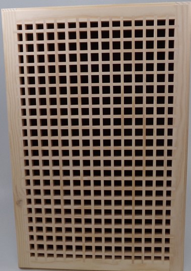 Front Perspective Representation 16x25 Wood Return Egg Crate Grille
