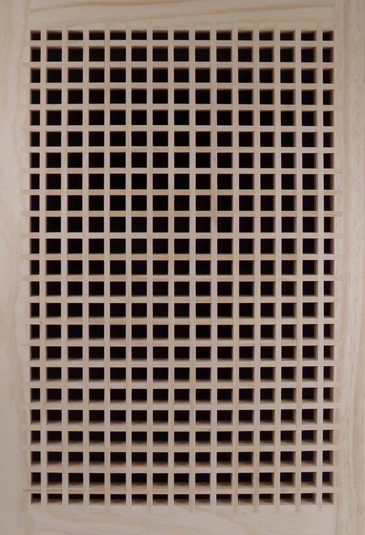 Front Perspective Representation 16x25 Wood Return Egg Crate Grille.