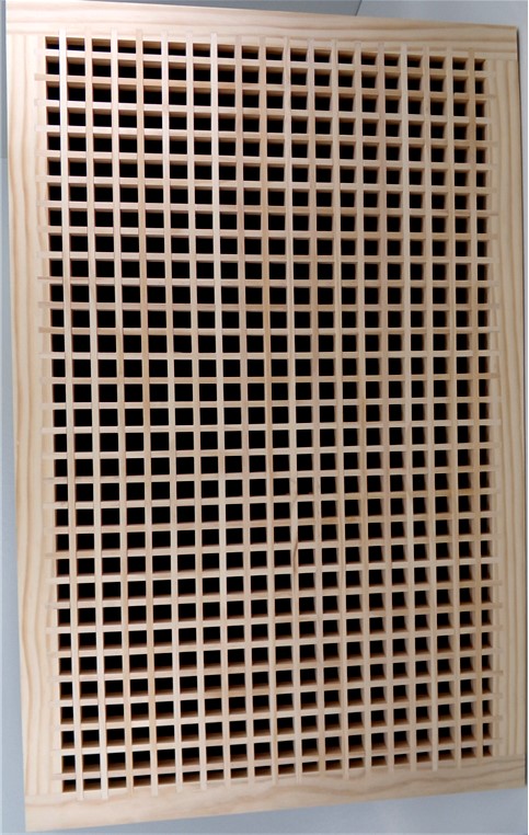 Front Perspective Representation 18x16 Wood Return Egg Crate Grille