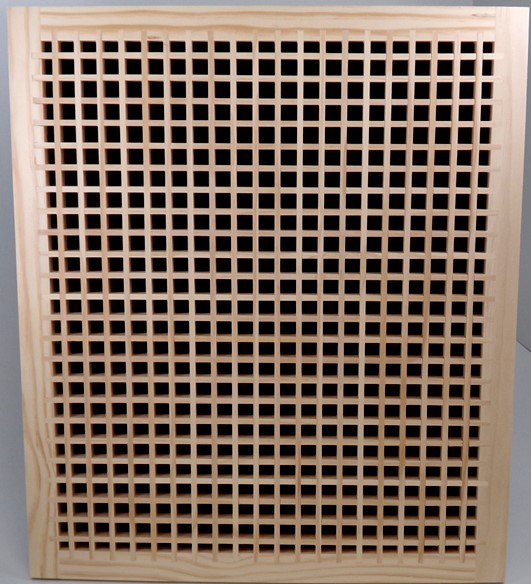 Front Perspective Representation 22x08 Wood Return Egg Crate Grille