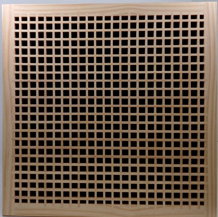 Front Perspective of the 24x24 Wood Return Egg Crate Grille