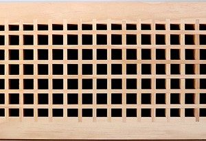 Front Perspective Representation 26x08 Wood Return Egg Crate Grille